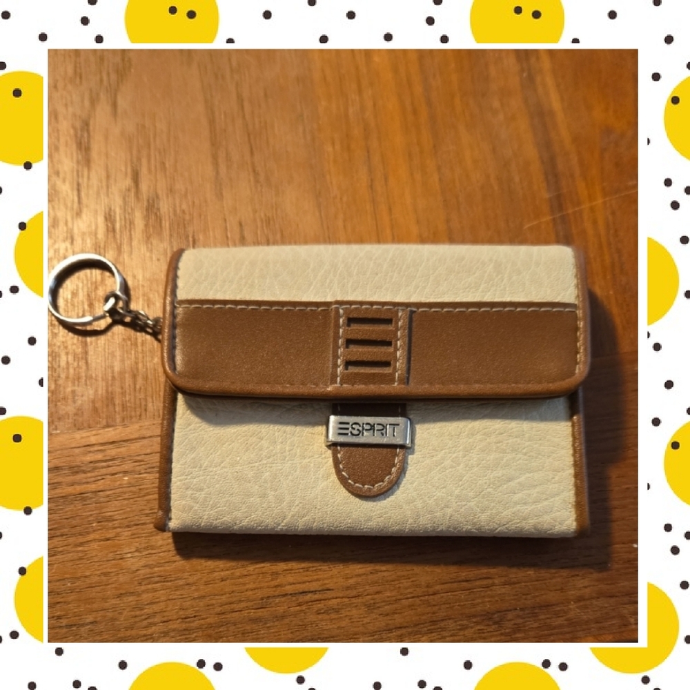 Esprit Tan and Brown Wallet with Keychain